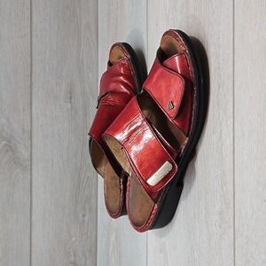 Finn Comfort Women Leather Red Sandals shoes sz UK 6 US 8